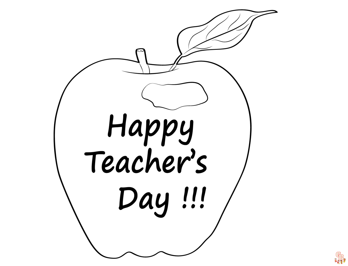 teacher apple coloring page