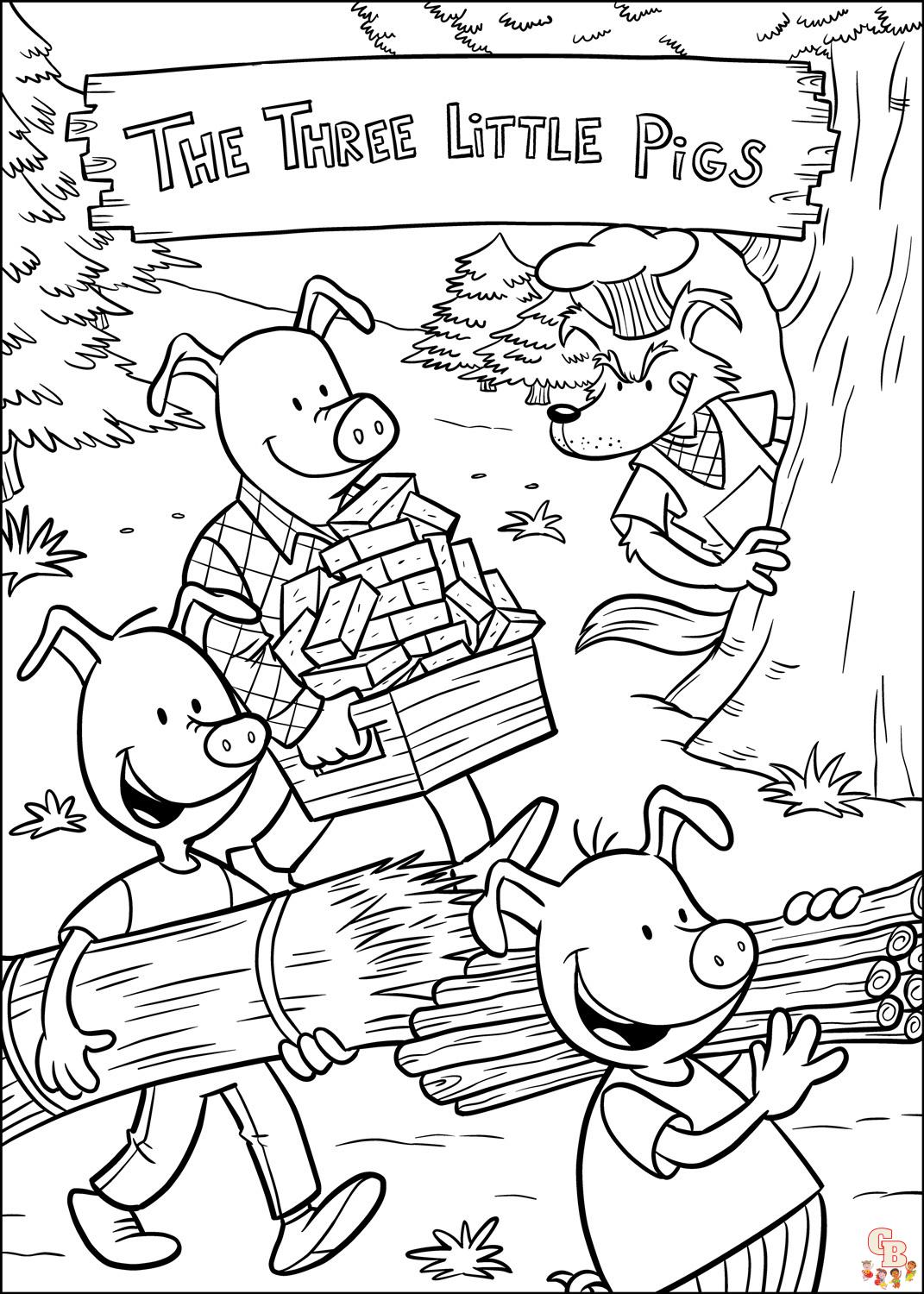 Get Creative With Three Little Pigs Coloring Pages Free Printable