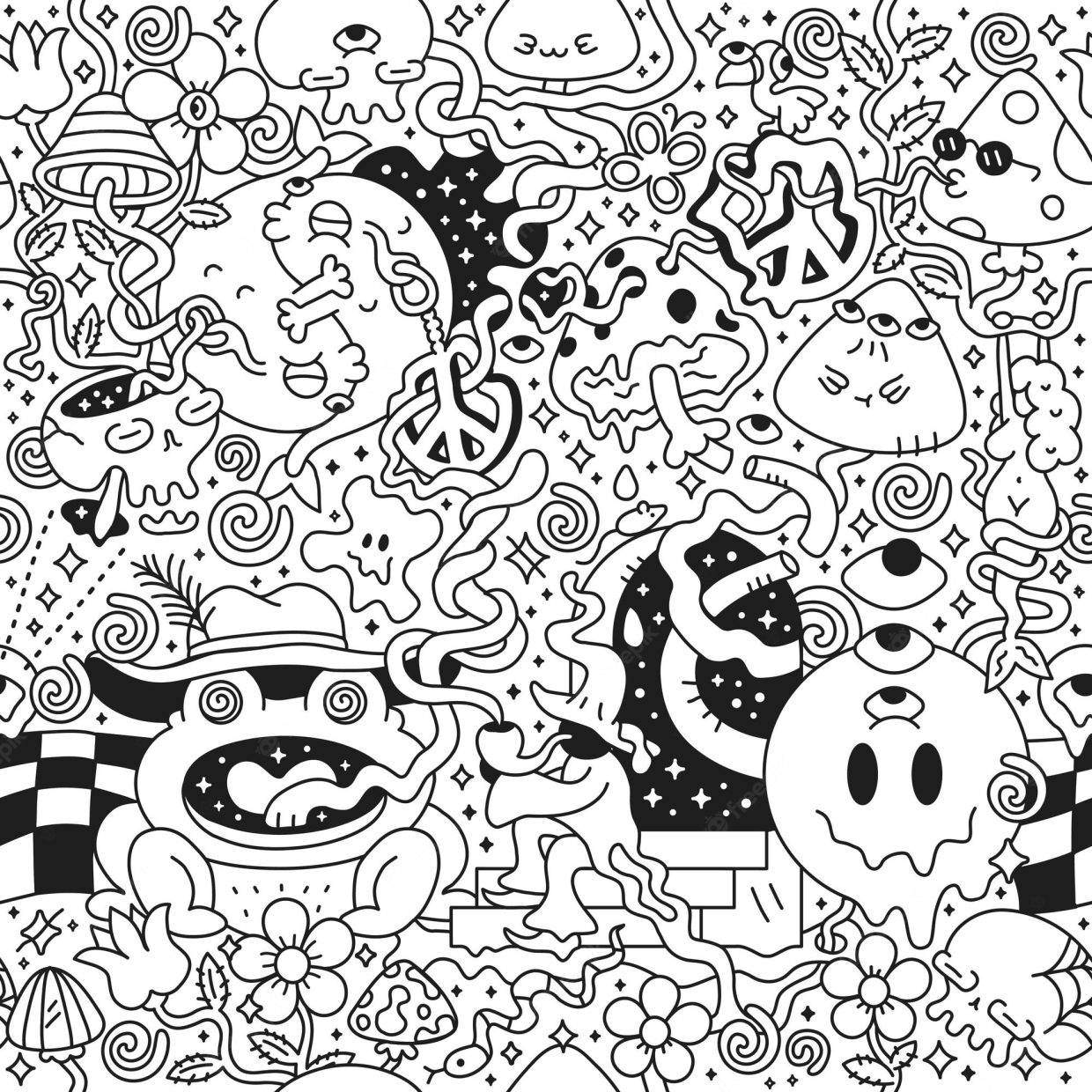 Trippy Coloring Pages 1
