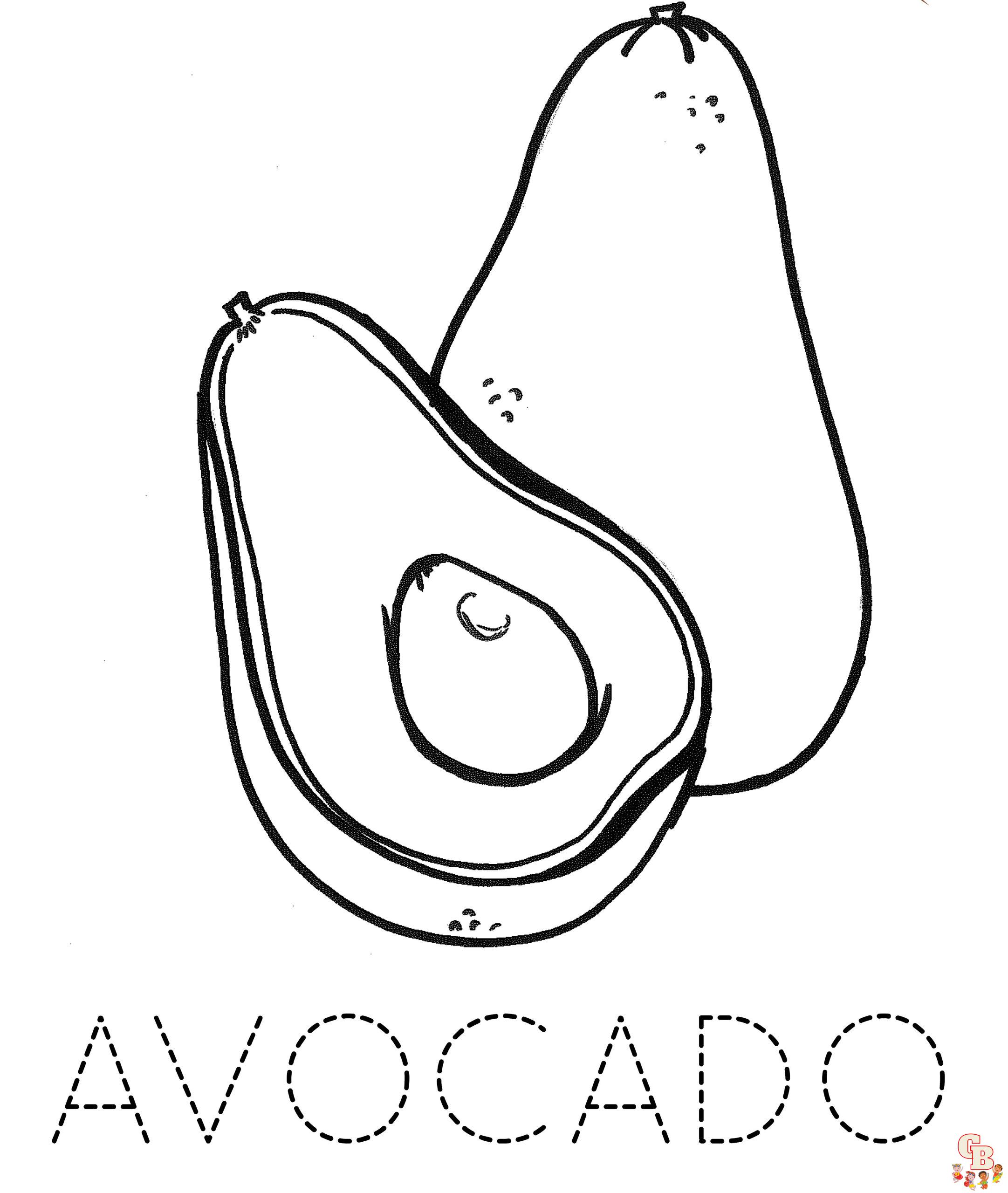 Avocado Coloring Pages