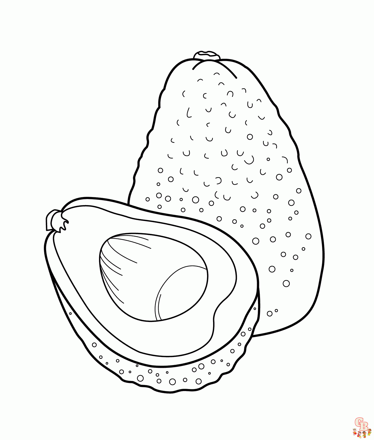 avocado coloring pages 1