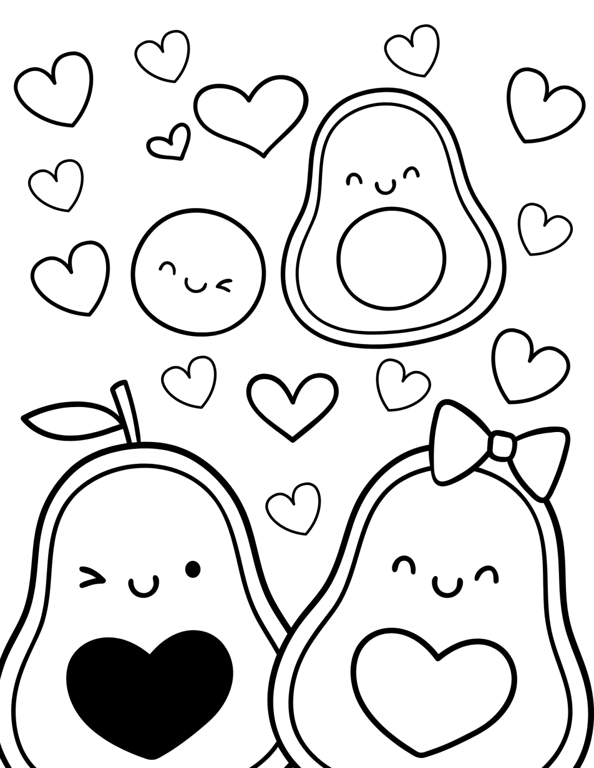 Avocado Coloring Pages For Kids GBcoloring