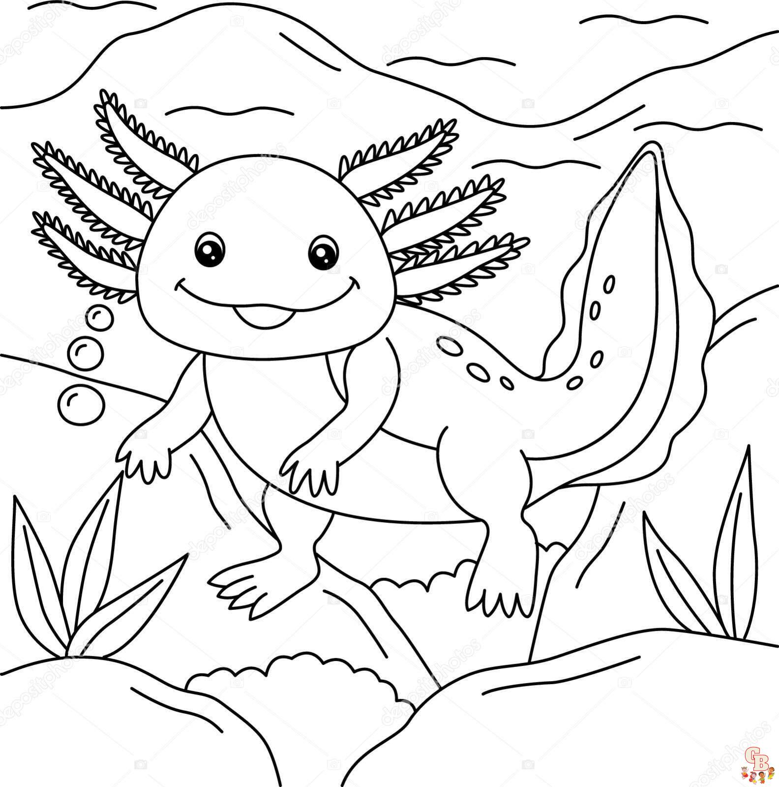 21+ Axolotl Coloring Pages Free