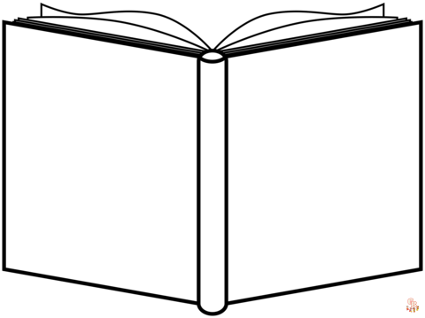 book open outline coloring page