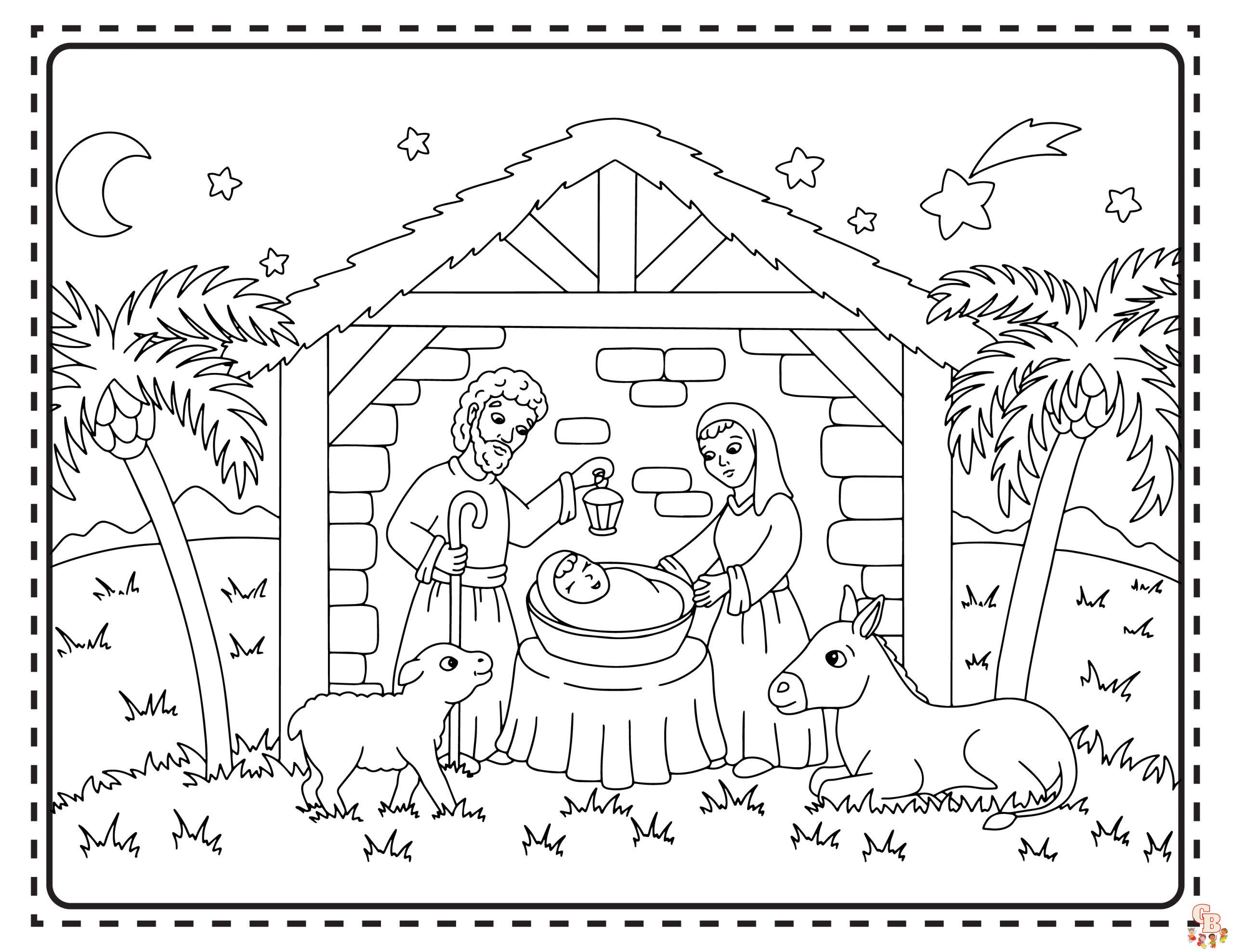 coloring pages nativity scene 3