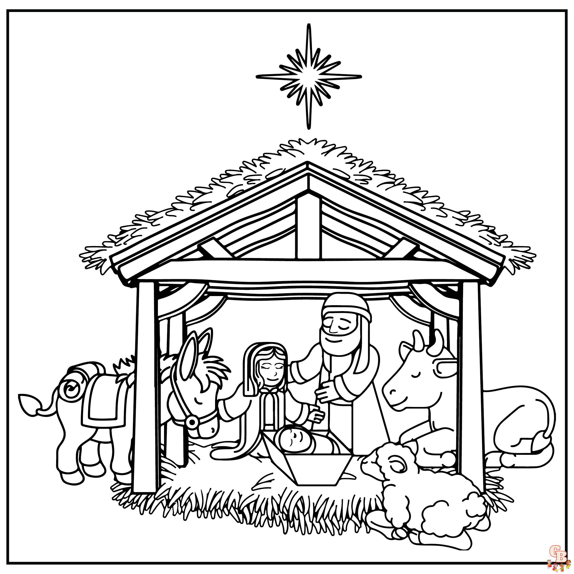 coloring pages nativity scene 5