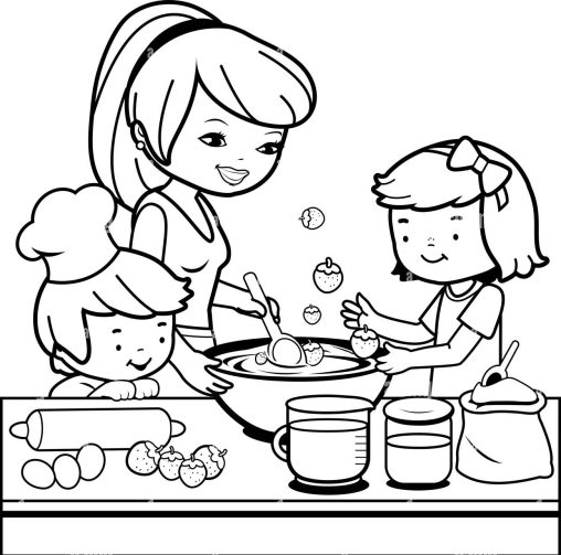 Free Cooking Coloring Pages for Kids | GBcoloring