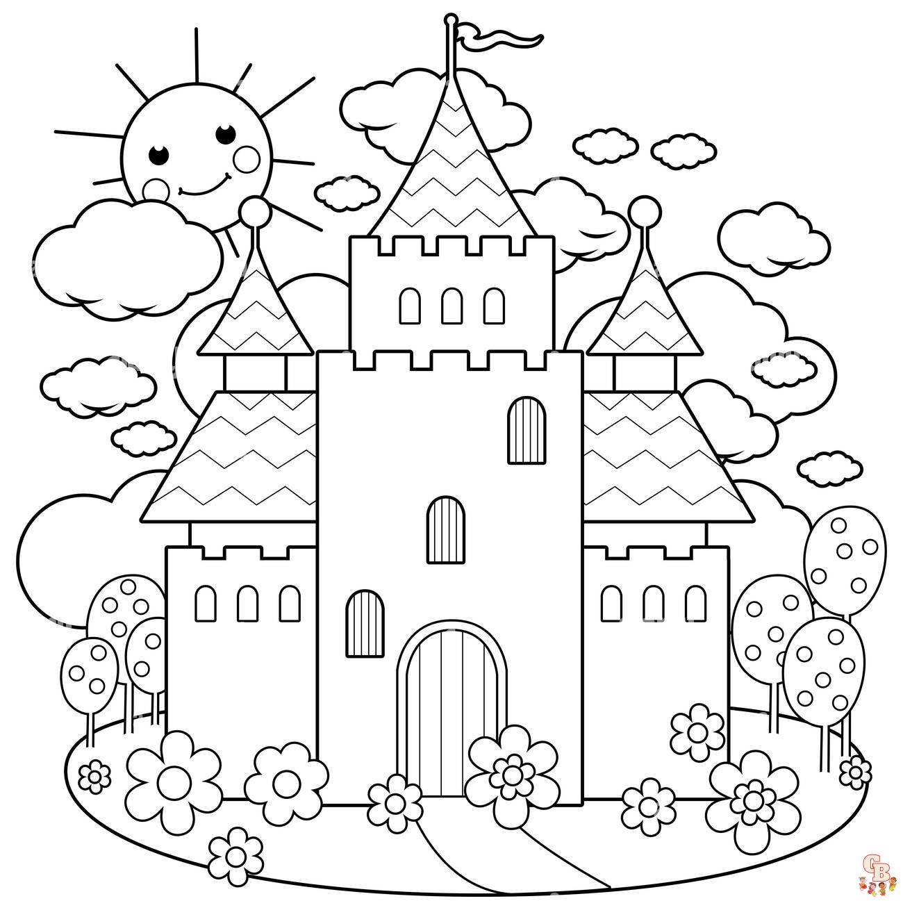 disney castle coloring pages 1