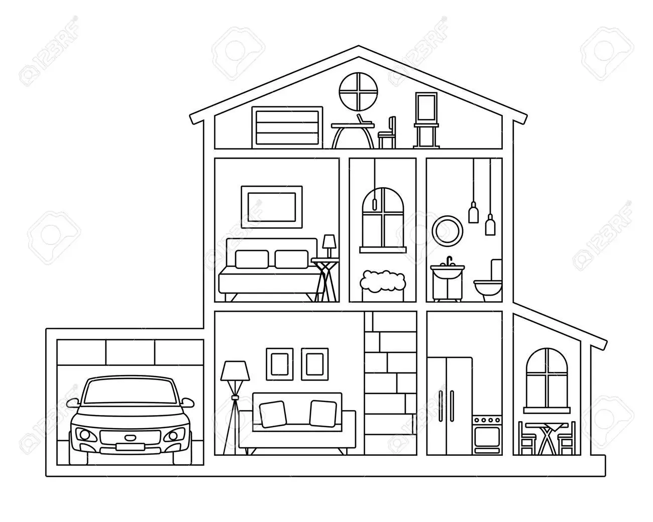 Doll House Coloring Pages