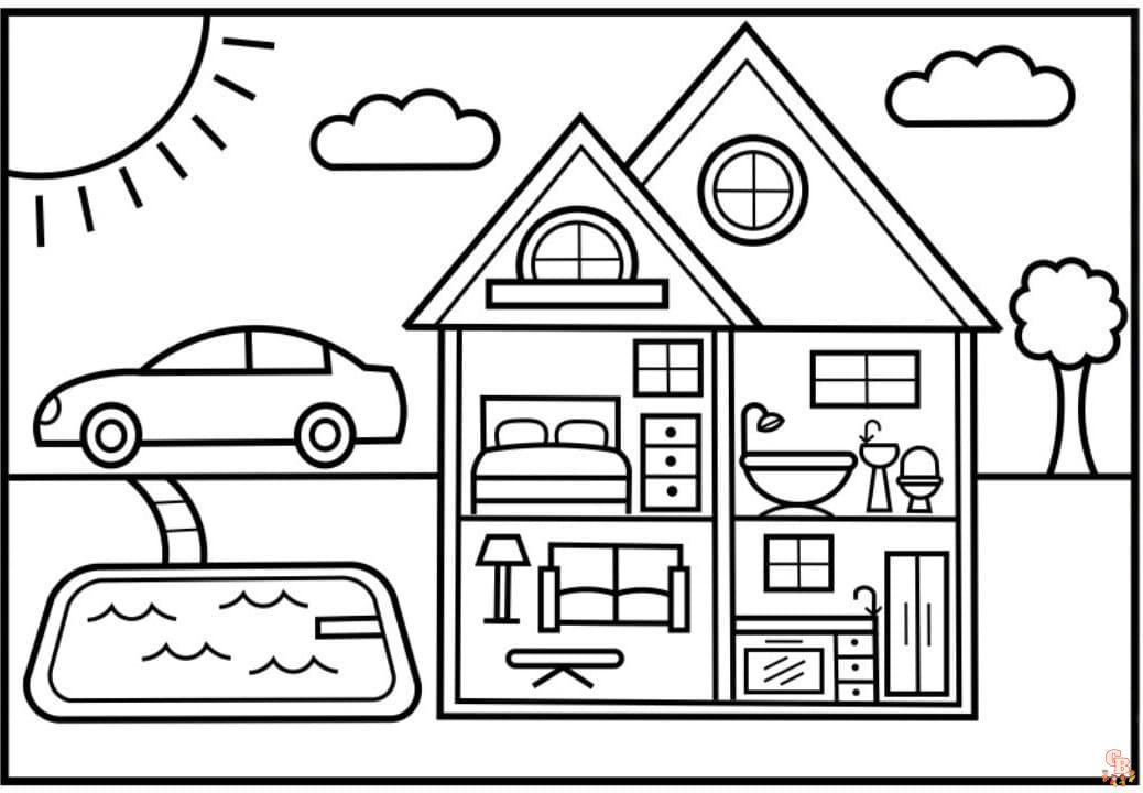 Doll House Coloring Pages