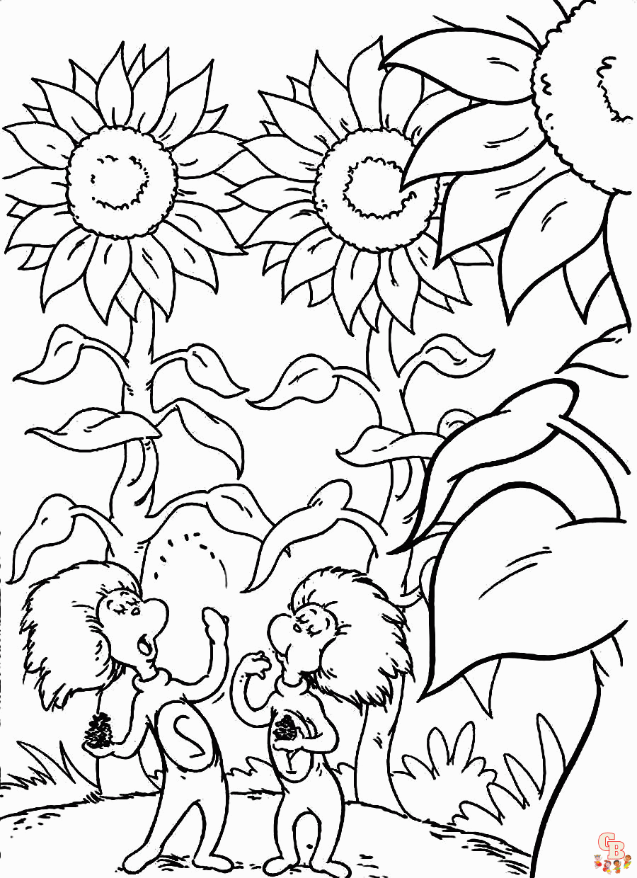 cat in the hat thing 1 and thing 2 coloring pages