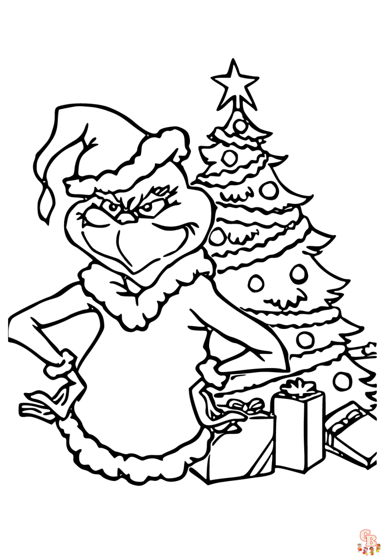 Planse De Colorat De Cr ciun Grinch Gratuit Imprimabile