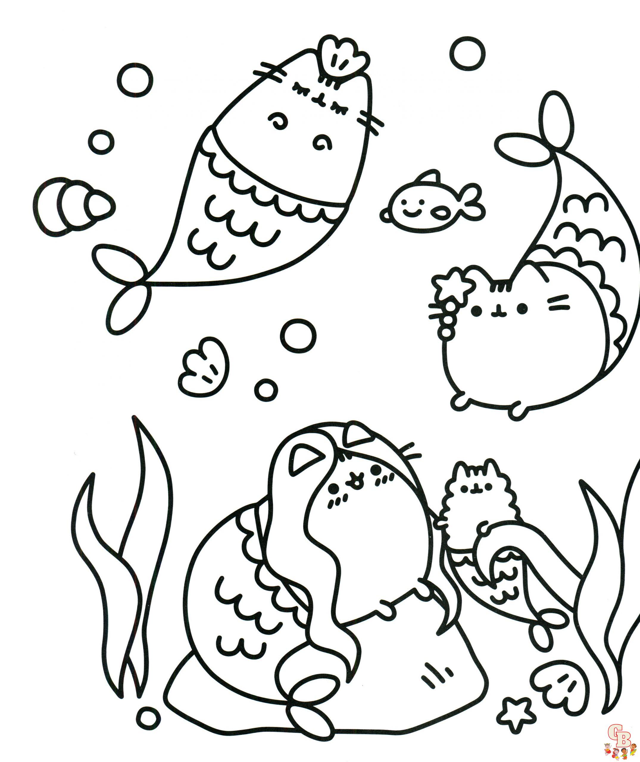 Ilmainen Mermaid Kissojen V rityssivut Lapsille GBcoloring
