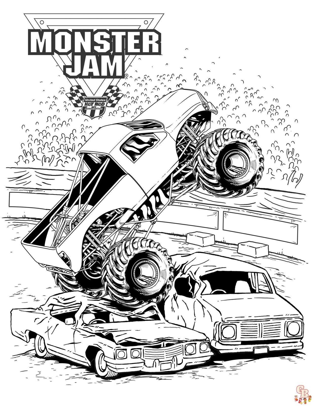 Deixe seus filhos empolgados com as páginas para colorir gratuitas do Monster  Jam