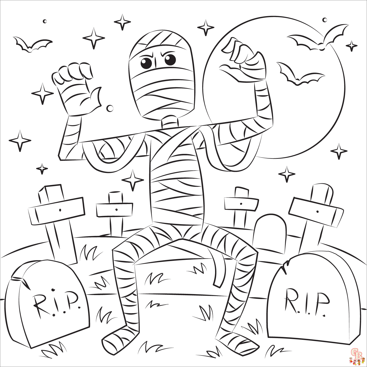 mummy coloring pages 1