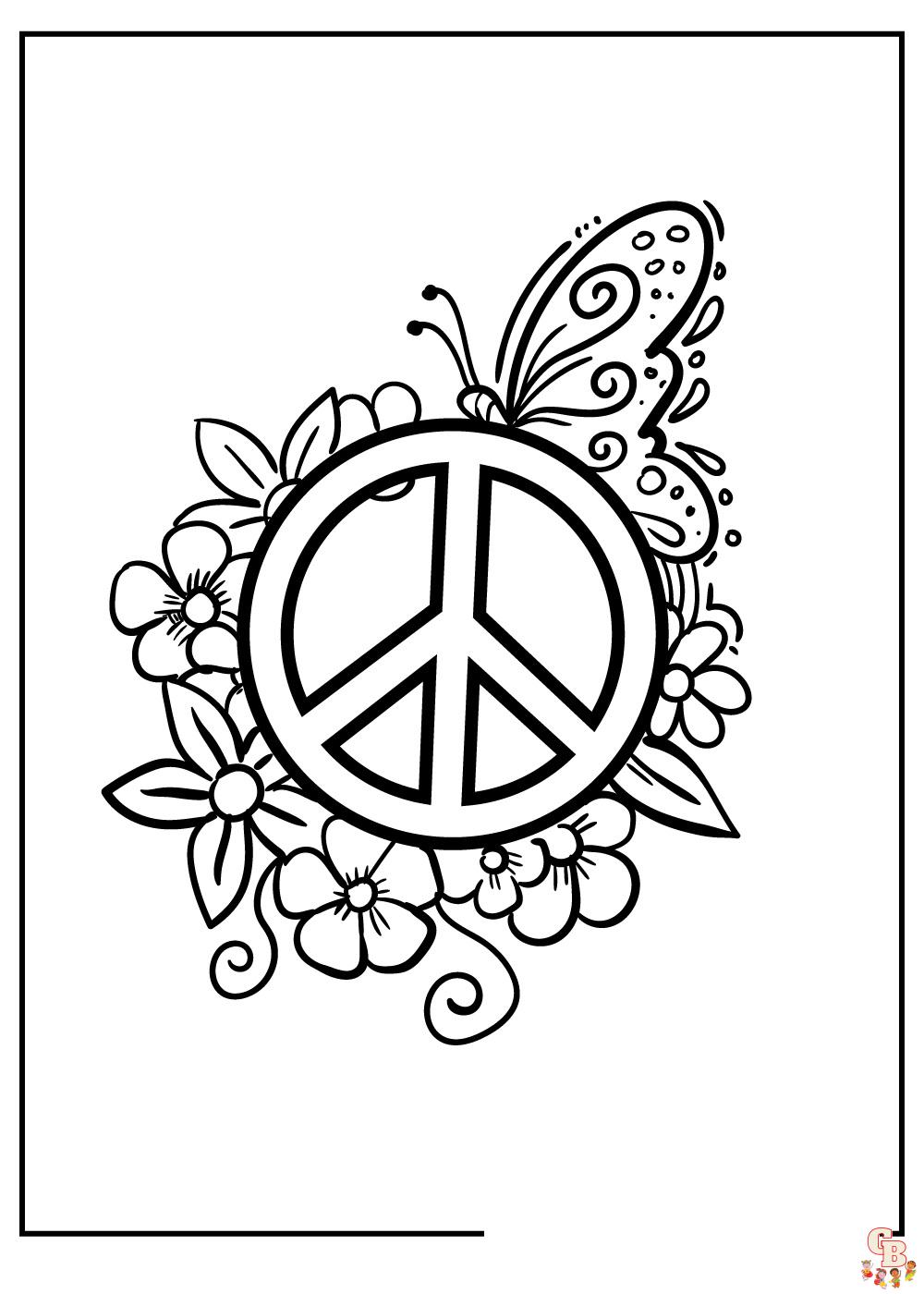 Pagine da colorare per la pace gratis - Fogli stampabili per bambini