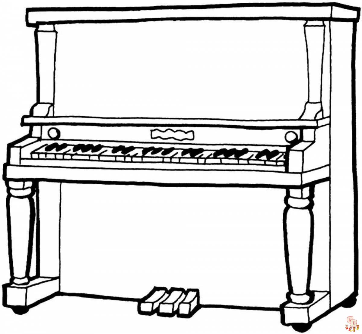 piano desene de colorat 3