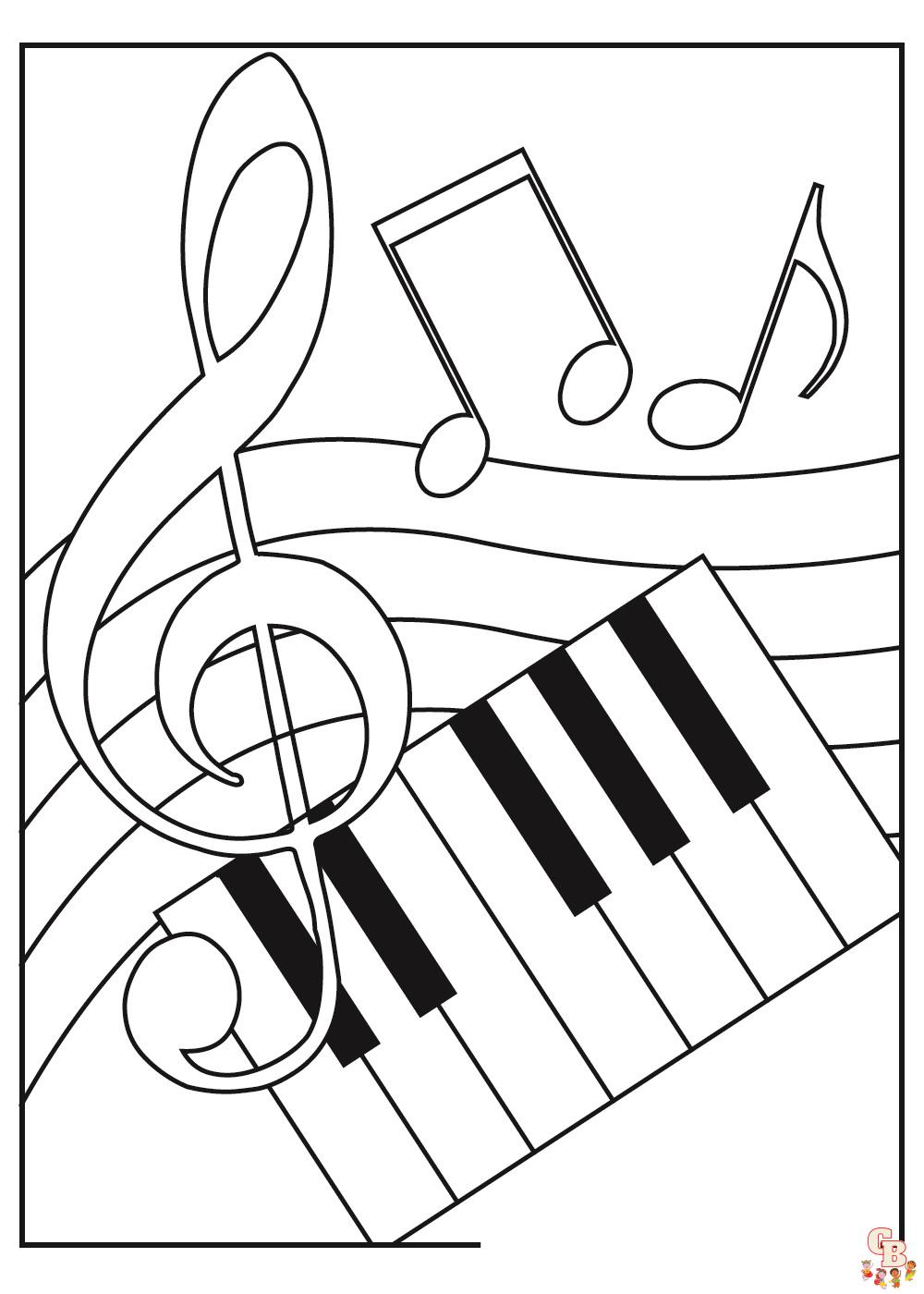 piano coloring pages 7