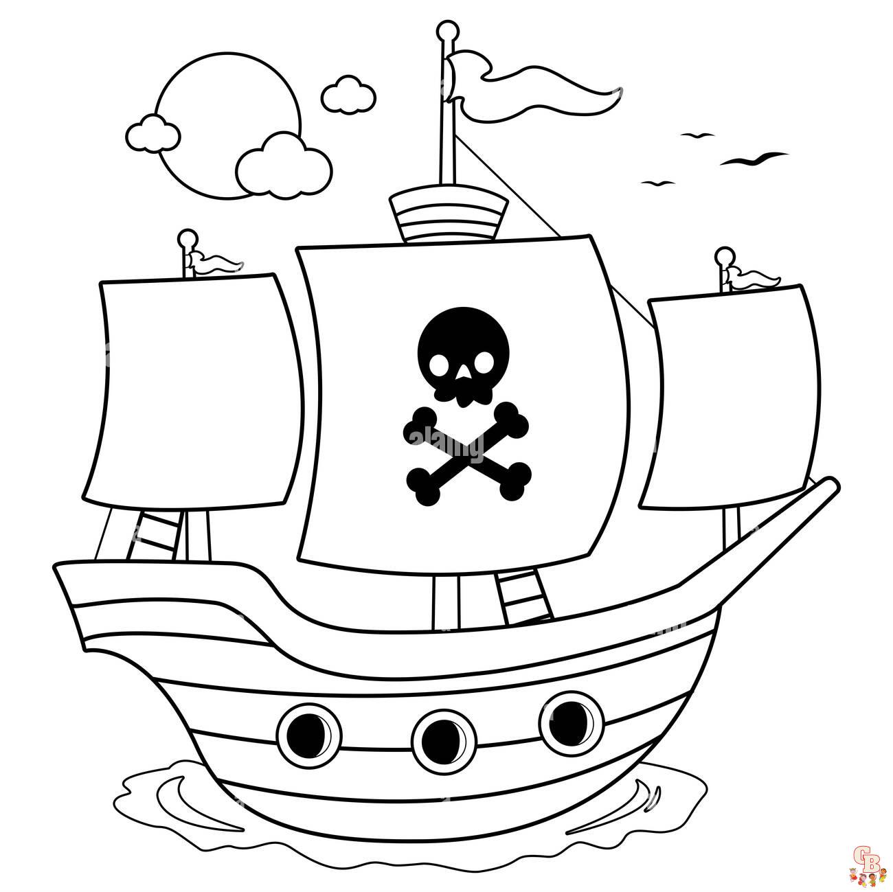 pirate ship coloring pages 2