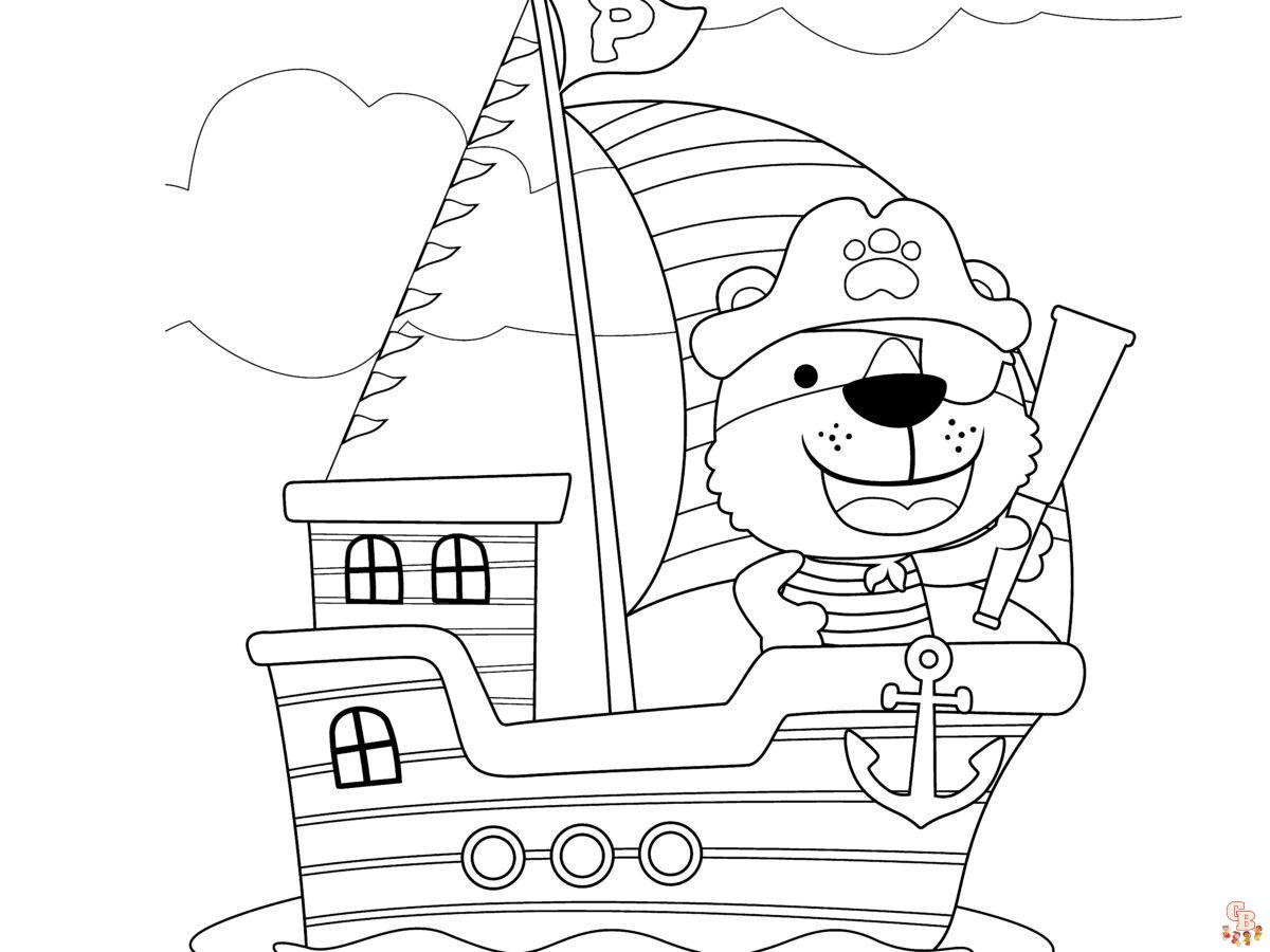 pirate ship coloring pages 3