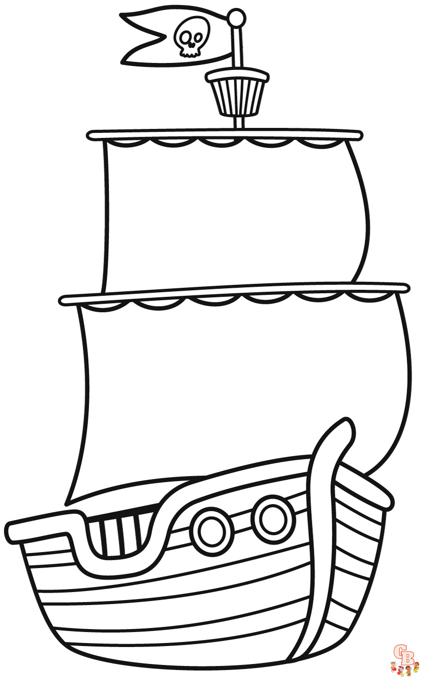 pirate ship coloring pages 3