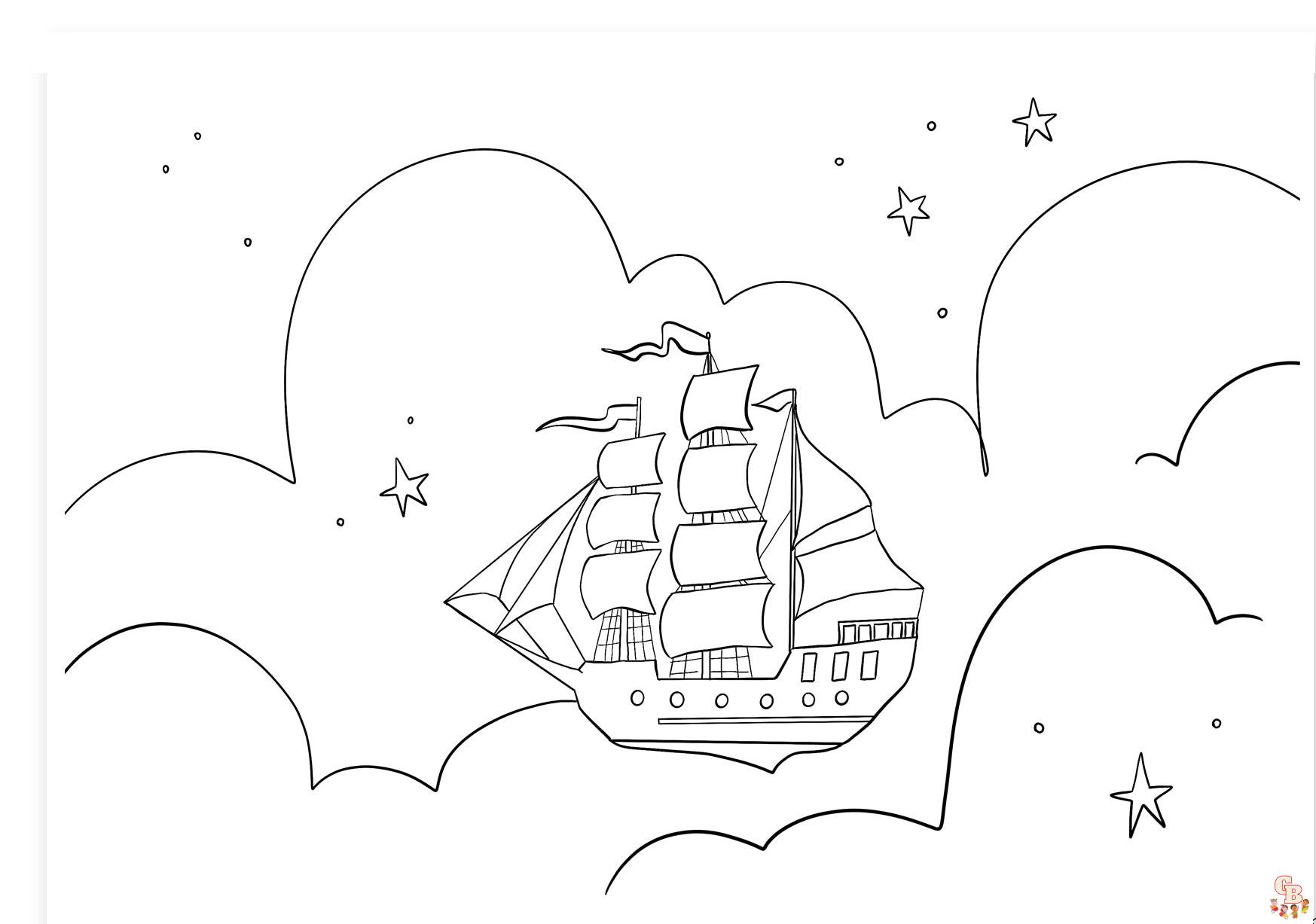 pirate ship coloring pages 4