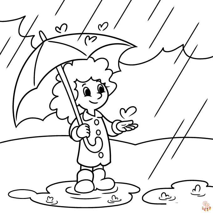 rain coloring pages 1