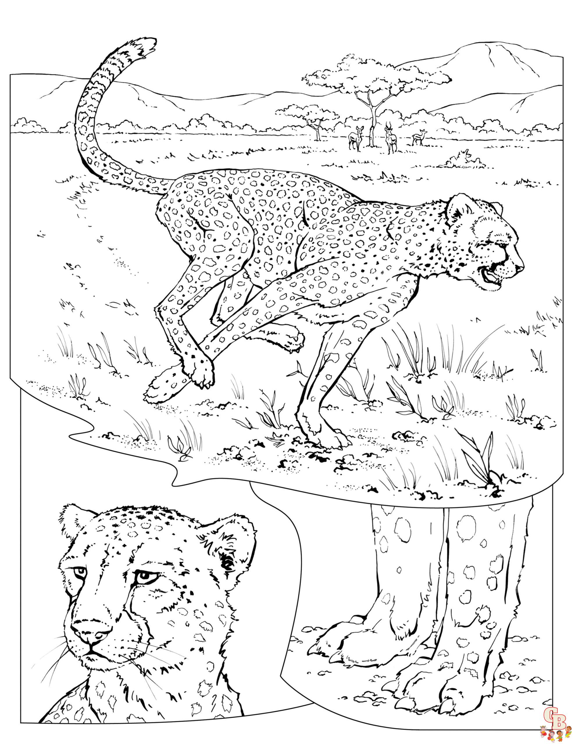 realistic wild animal coloring pages