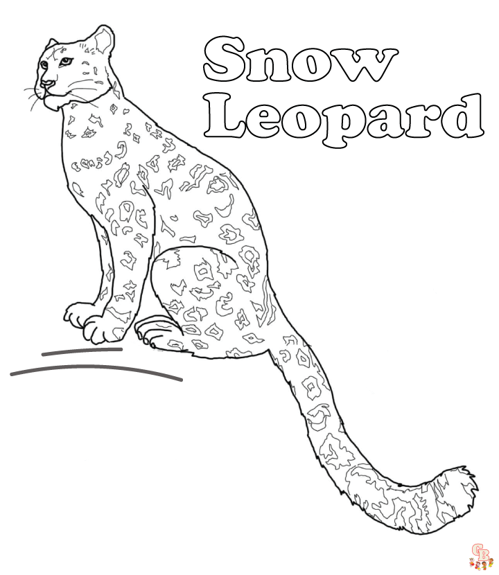 snow leopard coloring pages 2
