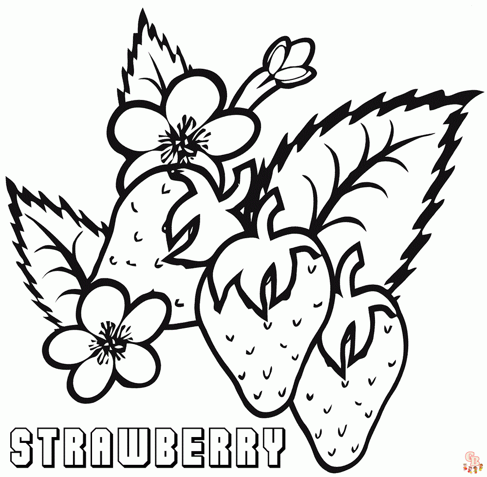 Printable and Free Strawberry Coloring Pages