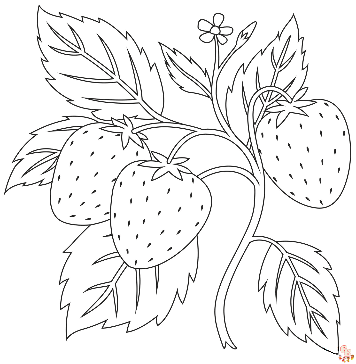 Printable and Free Strawberry Coloring Pages