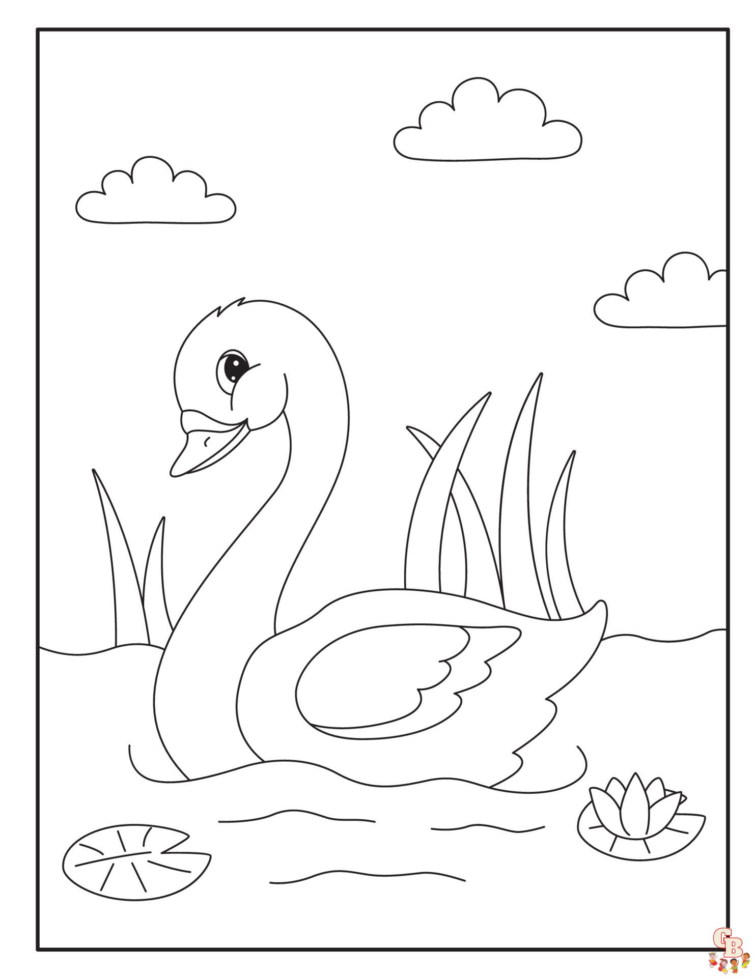 swan coloring pages 3
