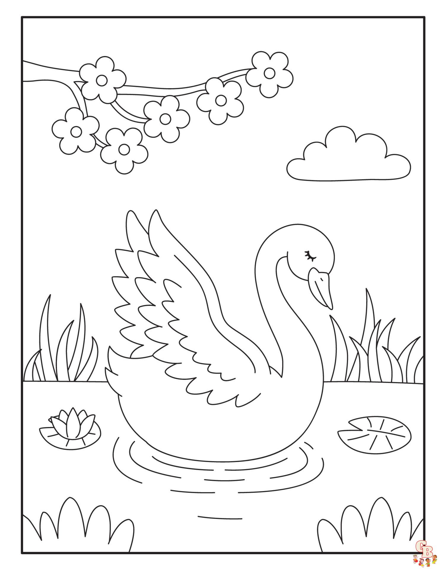 swan coloring pages 4