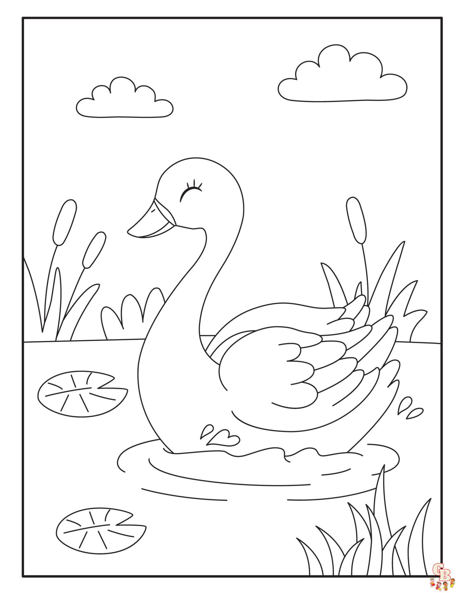 swan coloring pages 5