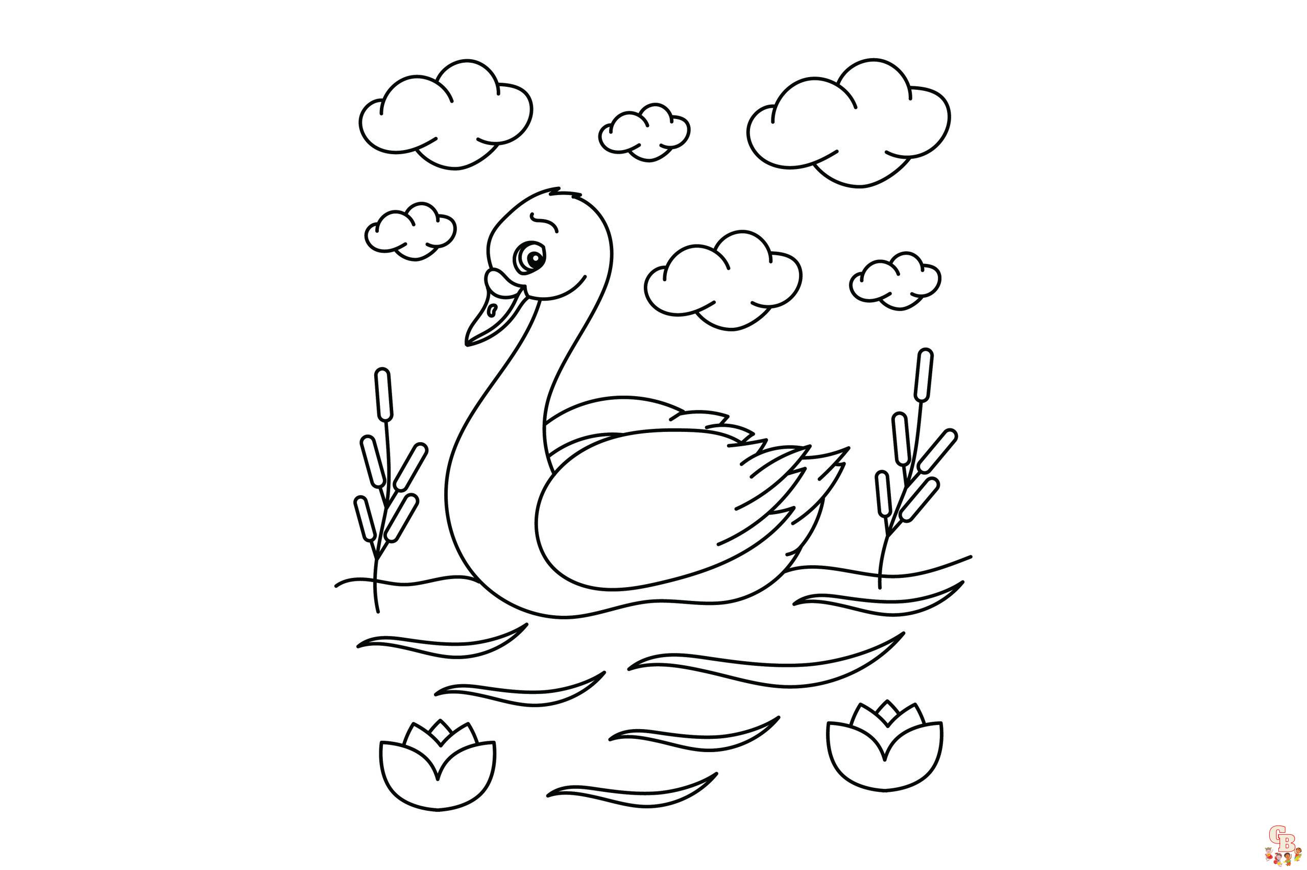 swan coloring pages 7