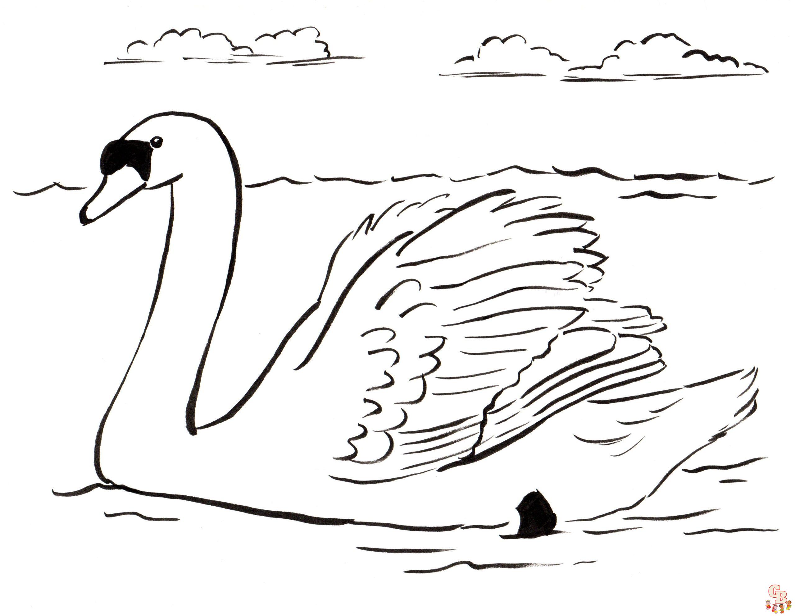 swan coloring pages 8