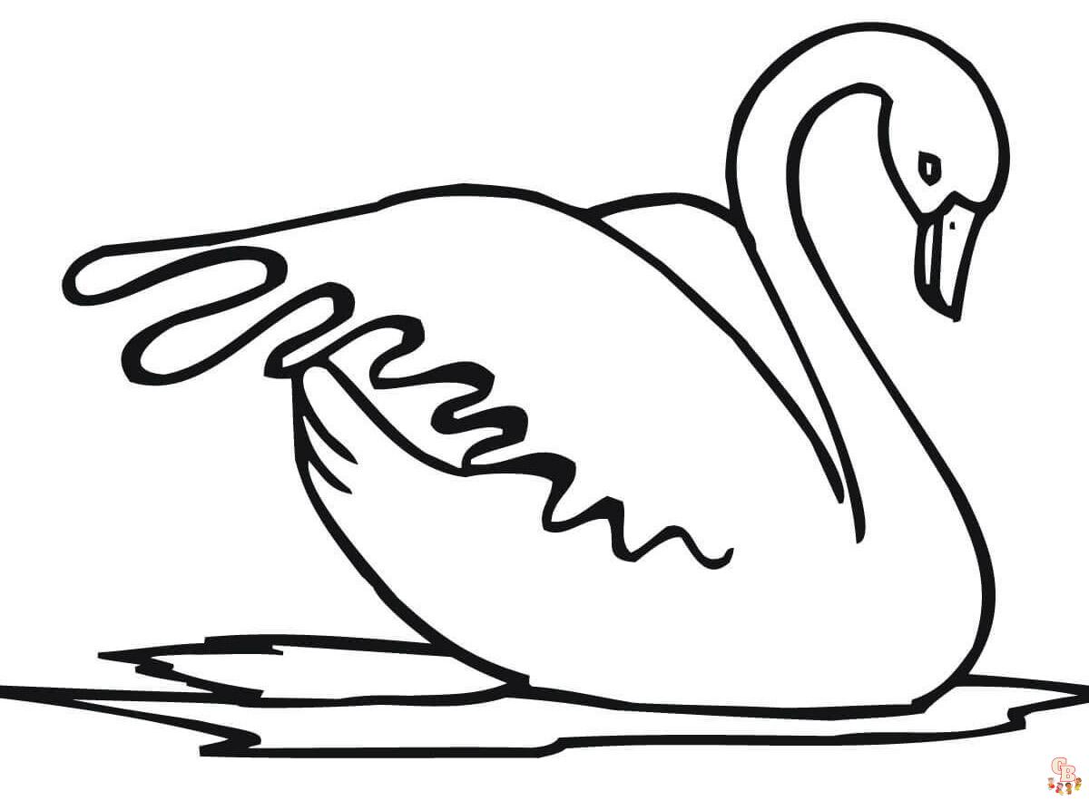 swan coloring pages 9