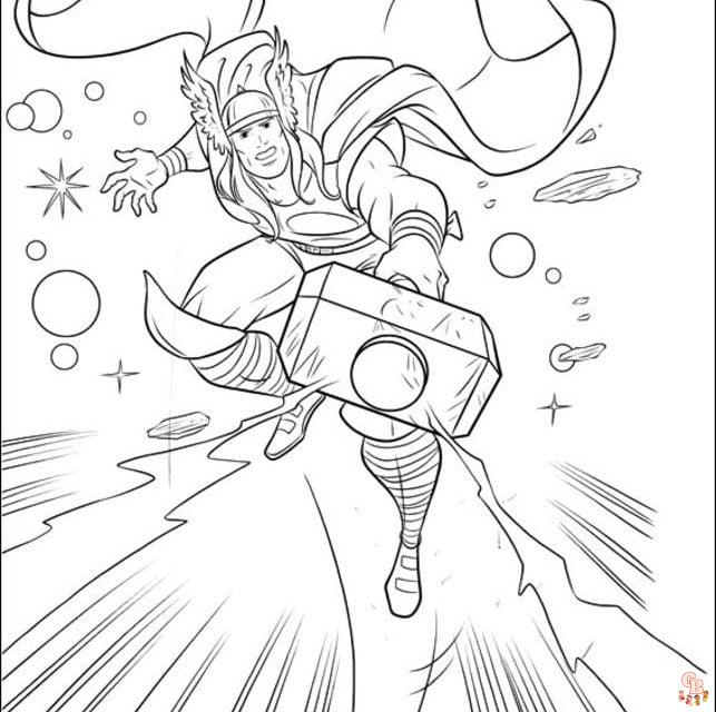 thor coloring page 1