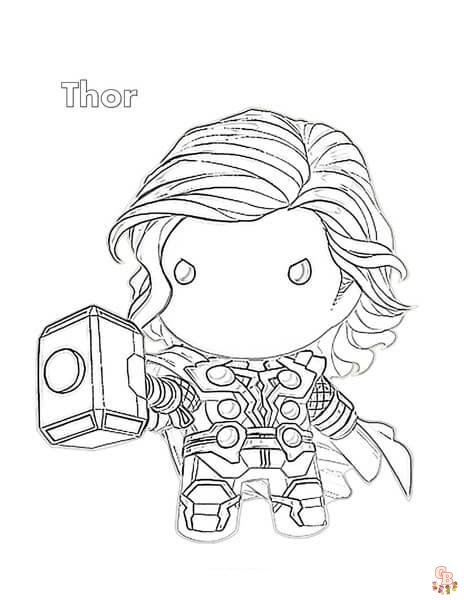 thor coloring page 2