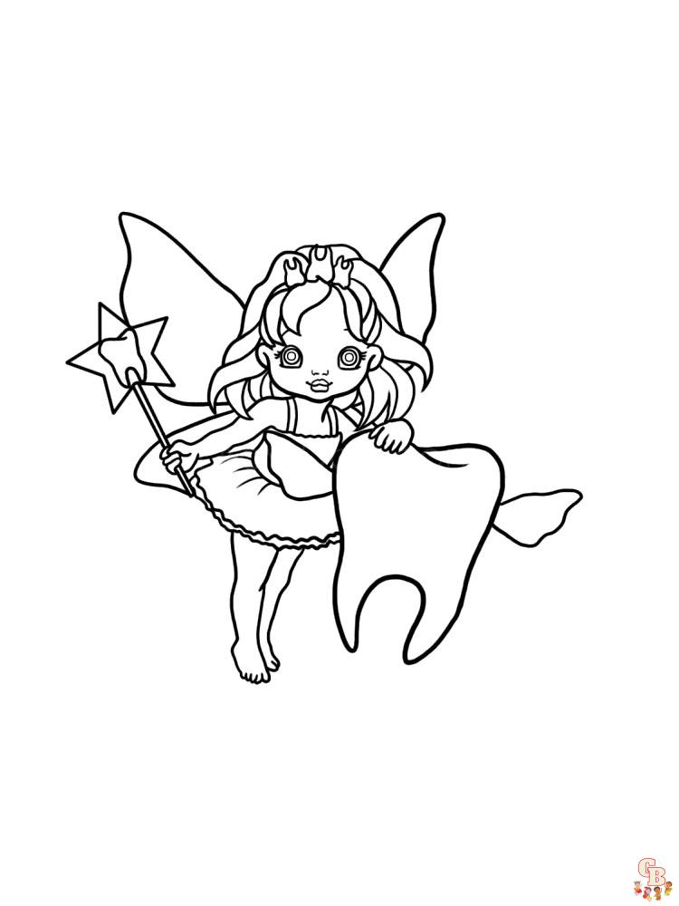 Tooth Fairy Coloring Pages Utskrivbare Og Gratis GBcoloring