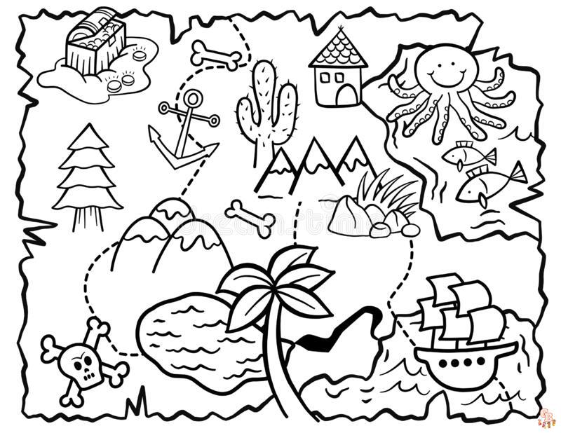 Treasure Map Coloring Pages 3 