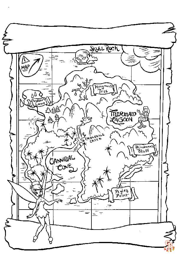 mappa del tesoro disegni da colorare 5