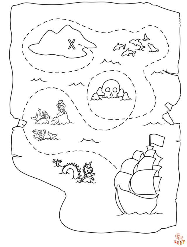 mappa del tesoro disegni da colorare 6