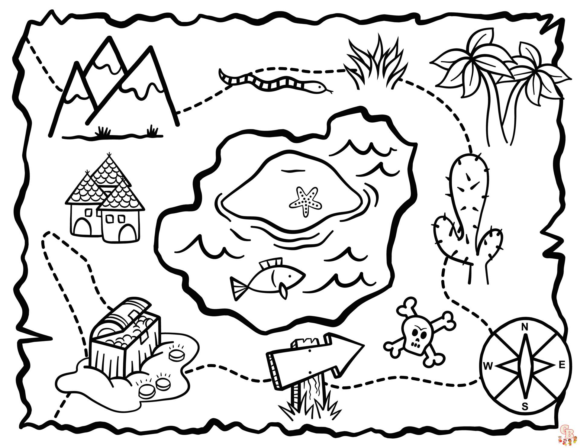 treasure map coloring pages 7
