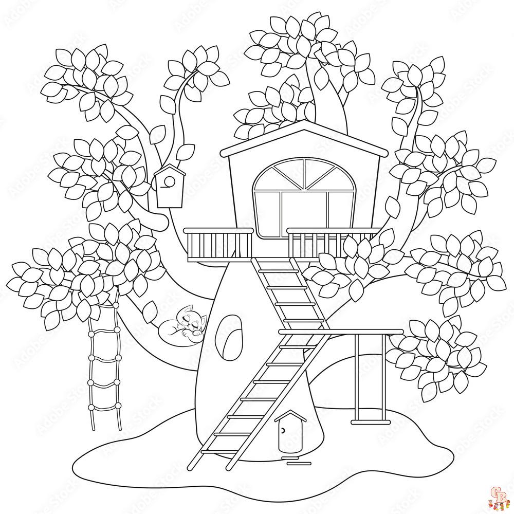 tree house coloring pages 1