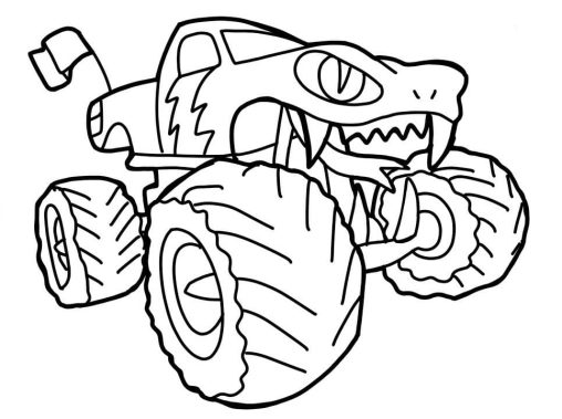 Free Shark Monster Truck Coloring Pages Printable and Easy