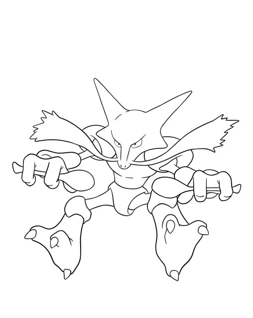 10 Awesome Pokémon Coloring Pages of Alakazam for Kids