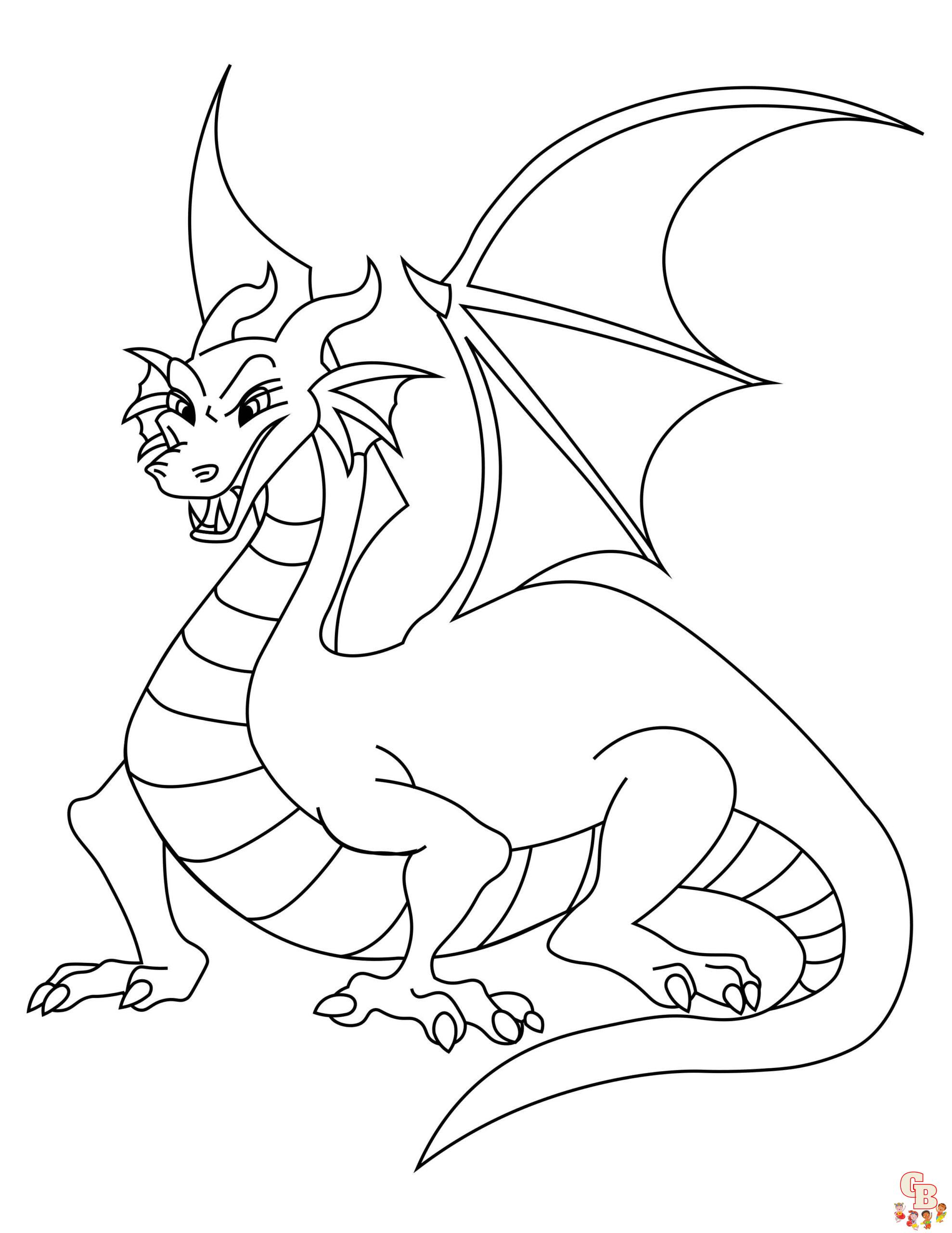 Играть в раскраску Злой дракон онлайн