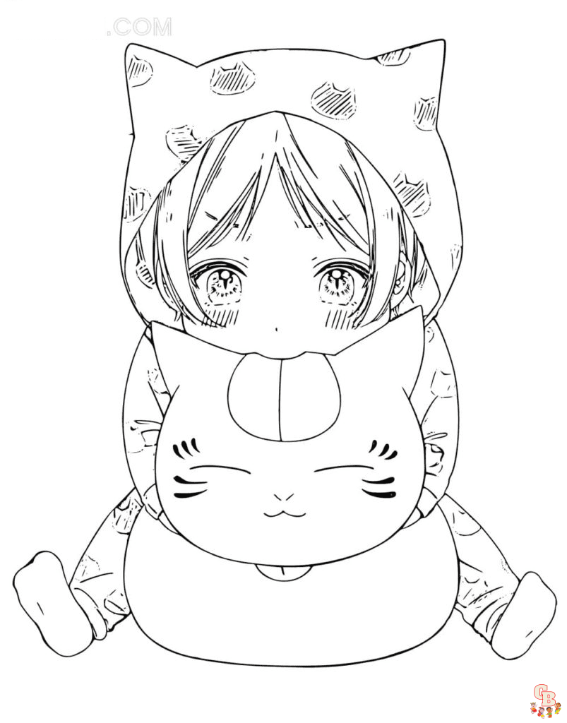 anime boy and girl back to back coloring pages