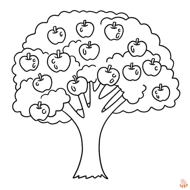 Apple Tree Coloring Pages 1